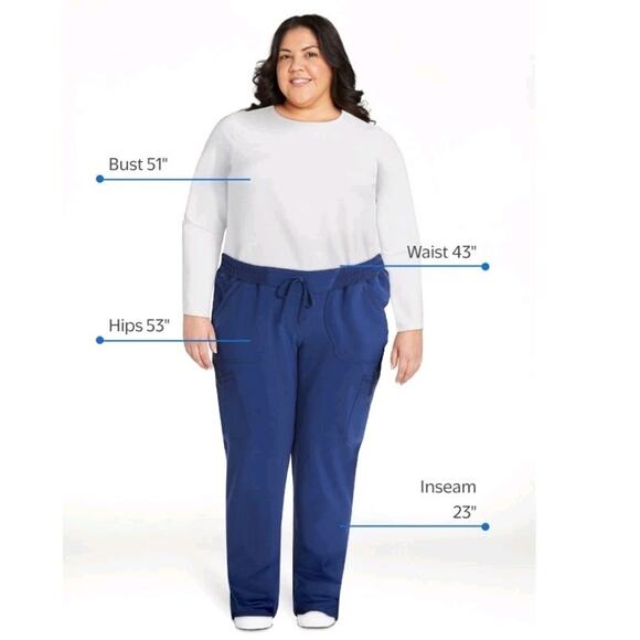 Scrubstar Indigo BLUE Women Premium Performance Straight Leg Scrub Pants 3XL NEW - Picture 2 of 3